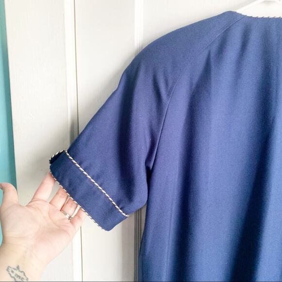 VTG Ciao LTD Short Sleeve Button Up Dress Gold Buttons Flight Attendant 1980s 8 - Picture 12 of 13